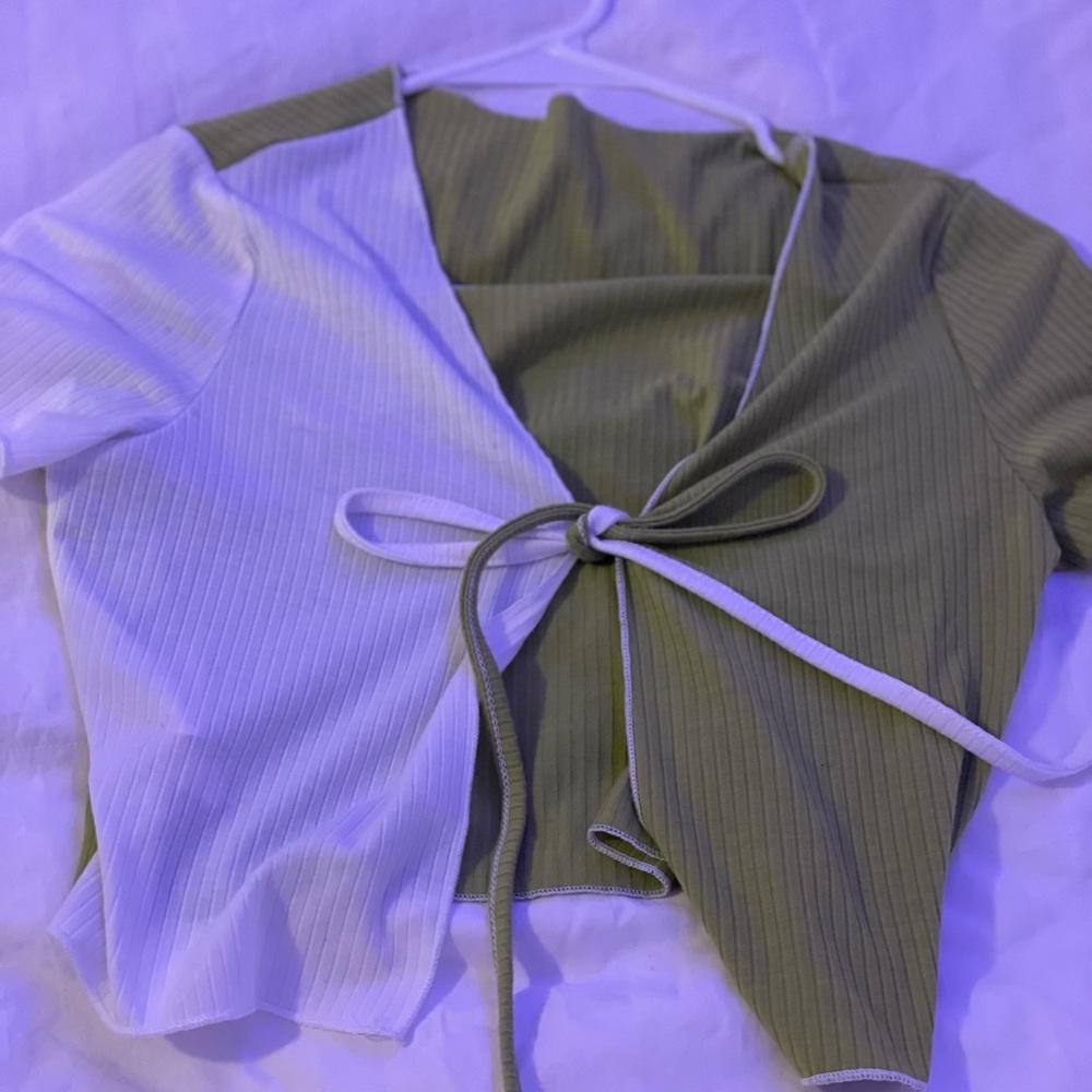 Cute Green string Crop